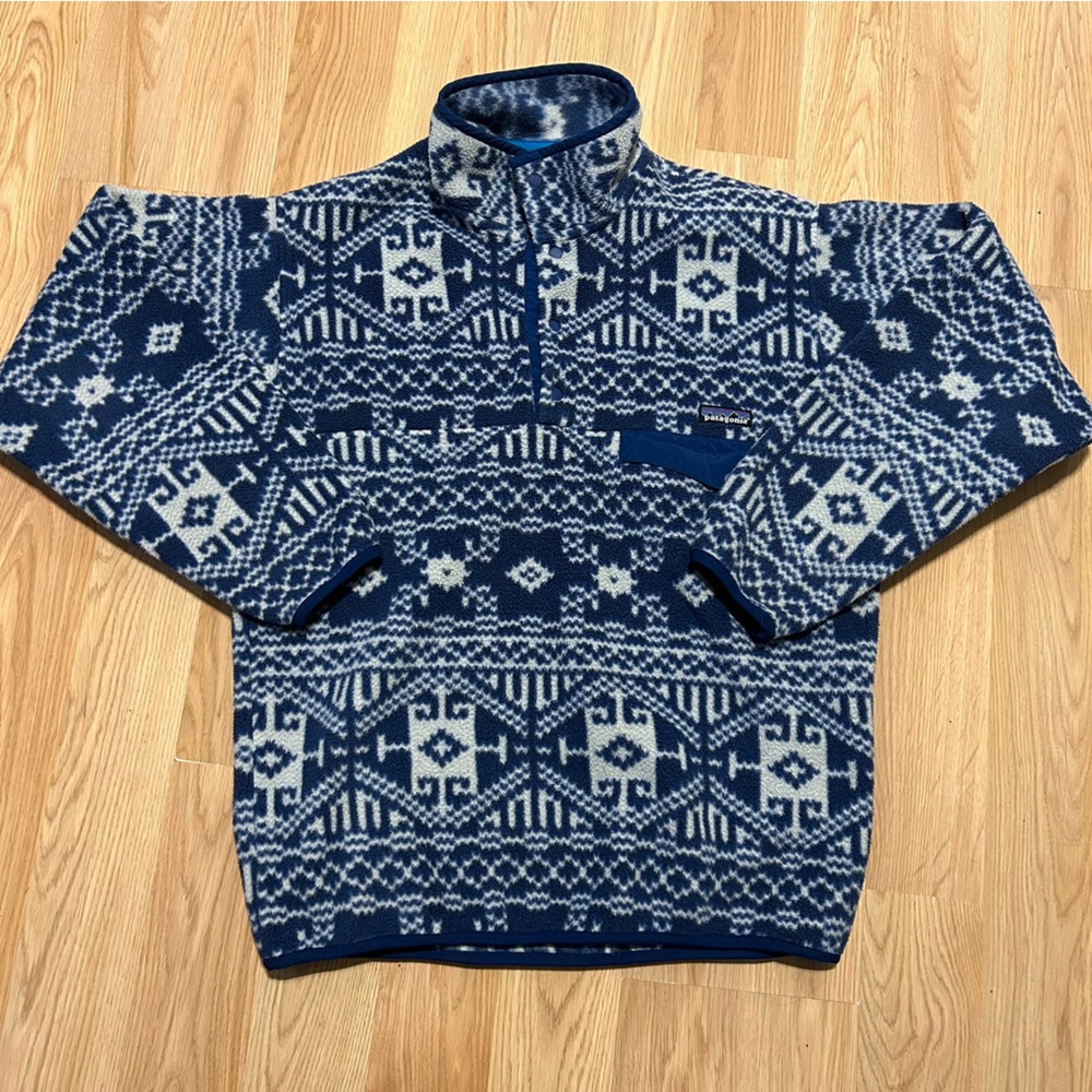 Patagonia Synchilla Mens Small Nordic Fisher Snap-T Pullover Jacket